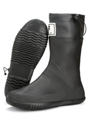 41oL1rF4jL.jpg Midshaft Rain Boots Women, Waterproof Rubber Boots Men, Mid-Height Anti-Slip Lightweight Garden Shoes, Mid Calf Water Boots with