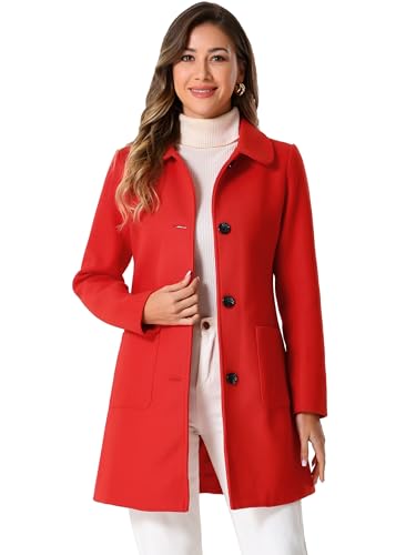 Women's Winter Single Breasted Peter Pan Collar Outwear Trench Coat