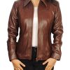 41rRjTmwTxL.jpg Women's Lambskin Leather Short Peacoat Jacket