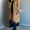 Womens Trench Coats Single Breasted Long Windproof Overcoat with Pockets and Belt