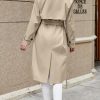 41scQss-TkL.jpg Women's Double Breasted Trench Coats Causal Windproof Long Lapel Pocketed Overcoat with Belt