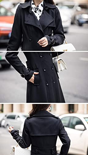 41u4pHnLMVL.jpg Women's Double Breasted Duster Trench Coat Slim Full Length Maxi Long Overcoat