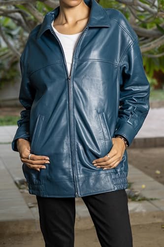 41ubsvJuFmL.jpg Oversized Leather Jacket Women - Lambskin Leather Fall Jacket for Womens Fashion Plus Size Outfits