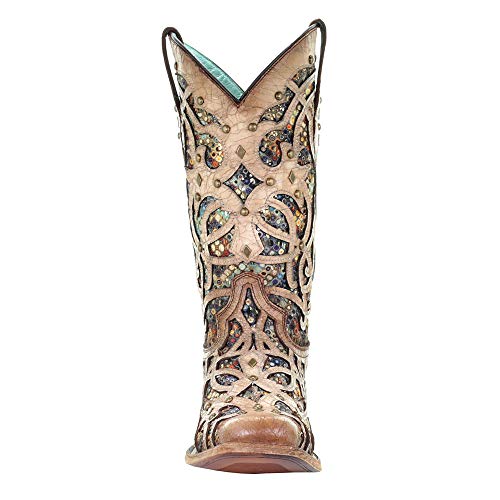 Corral Boot Company Womens Bone Inlay Studded Boot