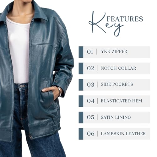 41wyf9lvpKL.jpg Oversized Leather Jacket Women - Lambskin Leather Fall Jacket for Womens Fashion Plus Size Outfits