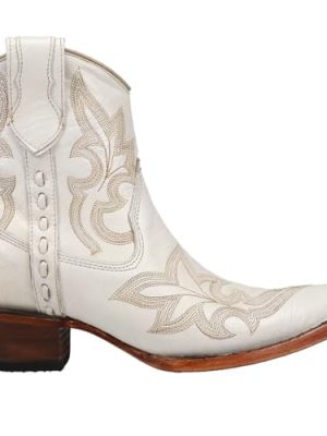 Women's Embroidery & Zipper Ankle Boots | Snip Toe Low Heel Cowhide Leather Western Cowboy Boots for Women