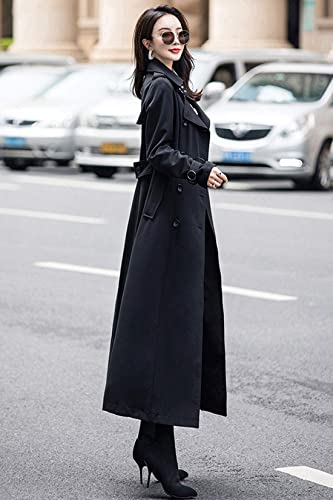 41zHWkqJ75L.jpg Women's Double Breasted Duster Trench Coat Slim Full Length Maxi Long Overcoat