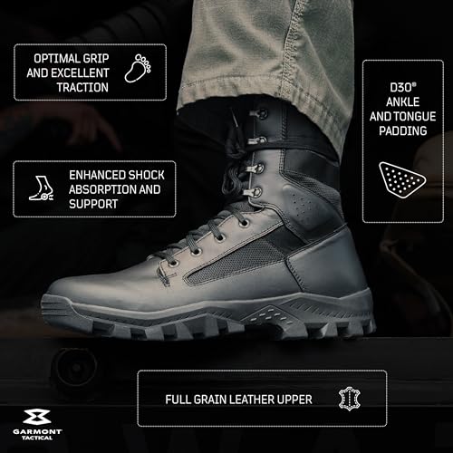 TACTICAL T8 Defense LE Law Enforcement EMS Boots for Men and Women, Full Grain Leather, Wide