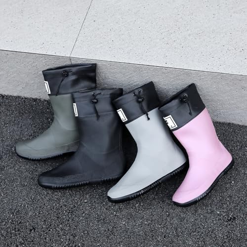Midshaft Rain Boots Women, Waterproof Rubber Boots Men, Mid-Height Anti-Slip Lightweight Garden Shoes, Mid Calf Water Boots with