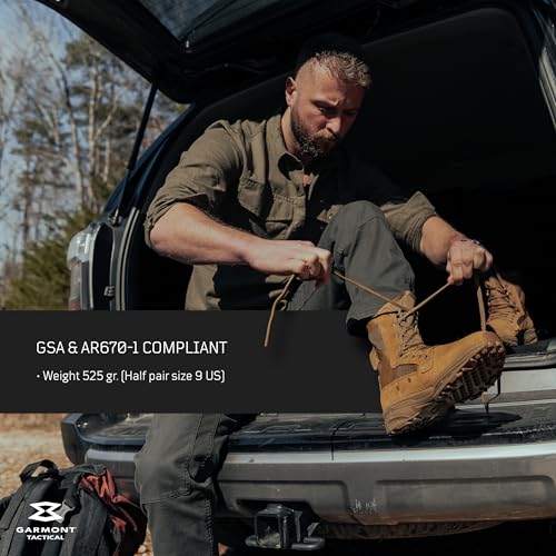 TACTICAL T8 NFS 670 Military Combat Boots for Men and Women, Army, Air Force, AR670-1 Compliant Footwear, Lightweight, Suede