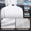 Women's Long Rain Coat Packable Waterproof Windbreaker Lightweight Cycling Jacket with Hood