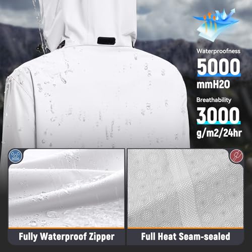 Women's Long Rain Coat Packable Waterproof Windbreaker Lightweight Cycling Jacket with Hood