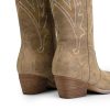 51DVKY2BW2L.jpg Womens Cowboy Knee High Boots Comfortable Pull On Side Zipper Chunky Heel Embroidered Western Cowgirl Boots Retro Tall Boot