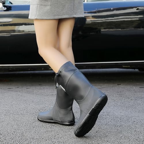 Midshaft Rain Boots Women, Waterproof Rubber Boots Men, Mid-Height Anti-Slip Lightweight Garden Shoes, Mid Calf Water Boots with