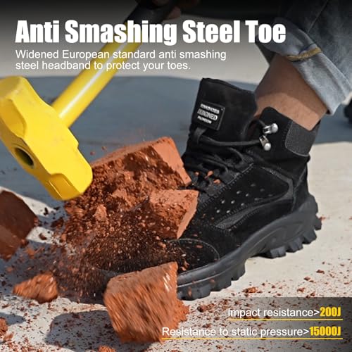 Steel Toe Boots for Men Women Comfortable Lightweight Work Boots for Men Industrial Construction Boot Non Slip Work Shoes