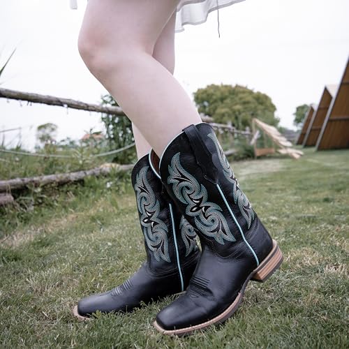51YPDrME5ML.jpg Women Western Boots Hand Painted, Square Toe, Full Grain Cowhide, 4-Layer Composite Sole(PLT203604)