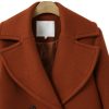 Women's Wool Blend Double Breasted Pea Coat Notched Lapel Mid Long Trench Overcoat with Pockets