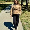 51kDSl9cZfL.jpg Womens Cropped Trench Coat Casual Double Breasted Short Jacket Fall Fashion Outerwear with Belt