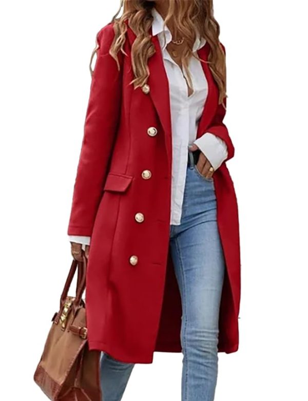 51kxtwNfUL.jpg Womens Long Wool Coat for Women Fall Winter Trench Coat Trendy Jackets