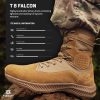 T8 Falcon Combat Tactical Boots for Men and Women, Military, Army, Air Force, AR670-1 Compliant Footwear, Suede Leather,