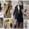 51n7WduF82L.jpg Womens Long Double Breasted Coats Lapel Collar Pea Coat Winter Slim Fit Jackets Trench Coat Outwear