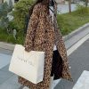 51uWtnk6CSL.jpg Womens Leopard Long Wool Trench Coat Notched Lapel Double Breasted Pea Coat Winter Warm Overcoat