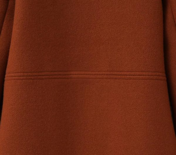 Women's Wool Blend Double Breasted Pea Coat Notched Lapel Mid Long Trench Overcoat with Pockets